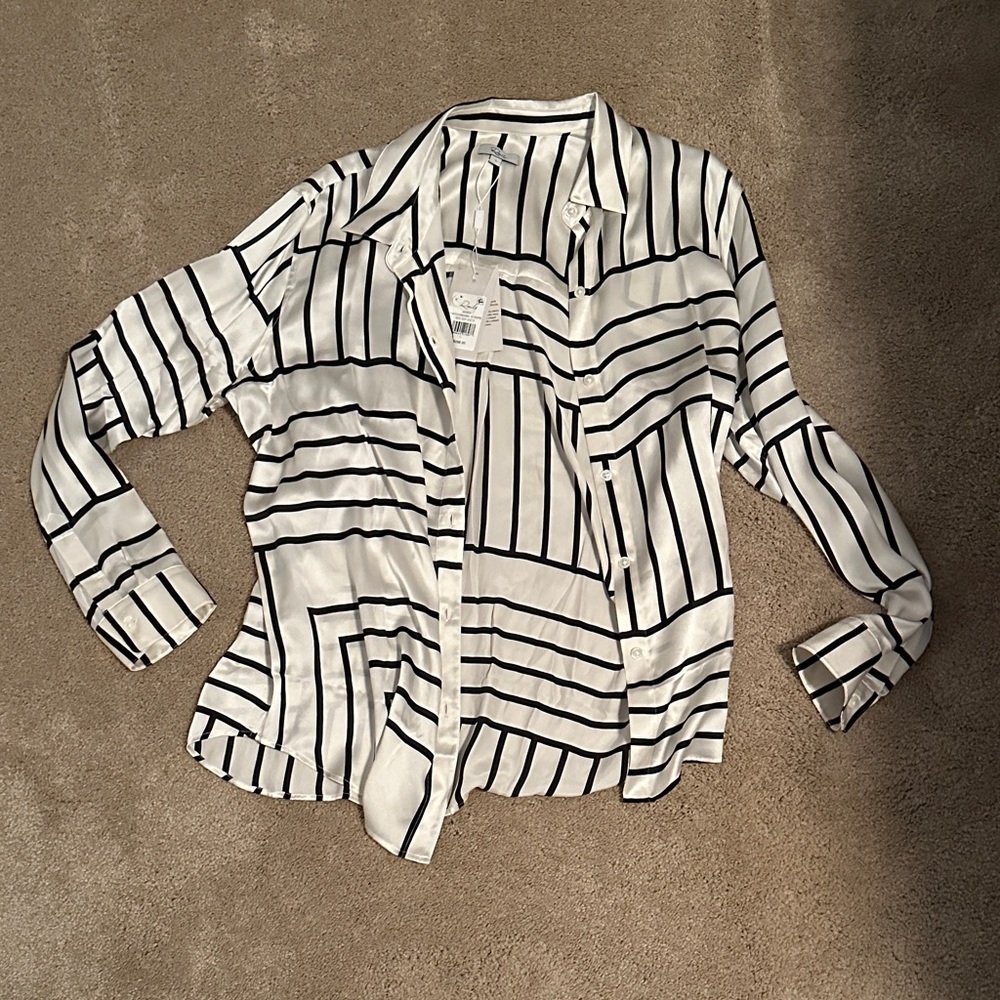 Rails Monochrome Striped Button Down Shirt